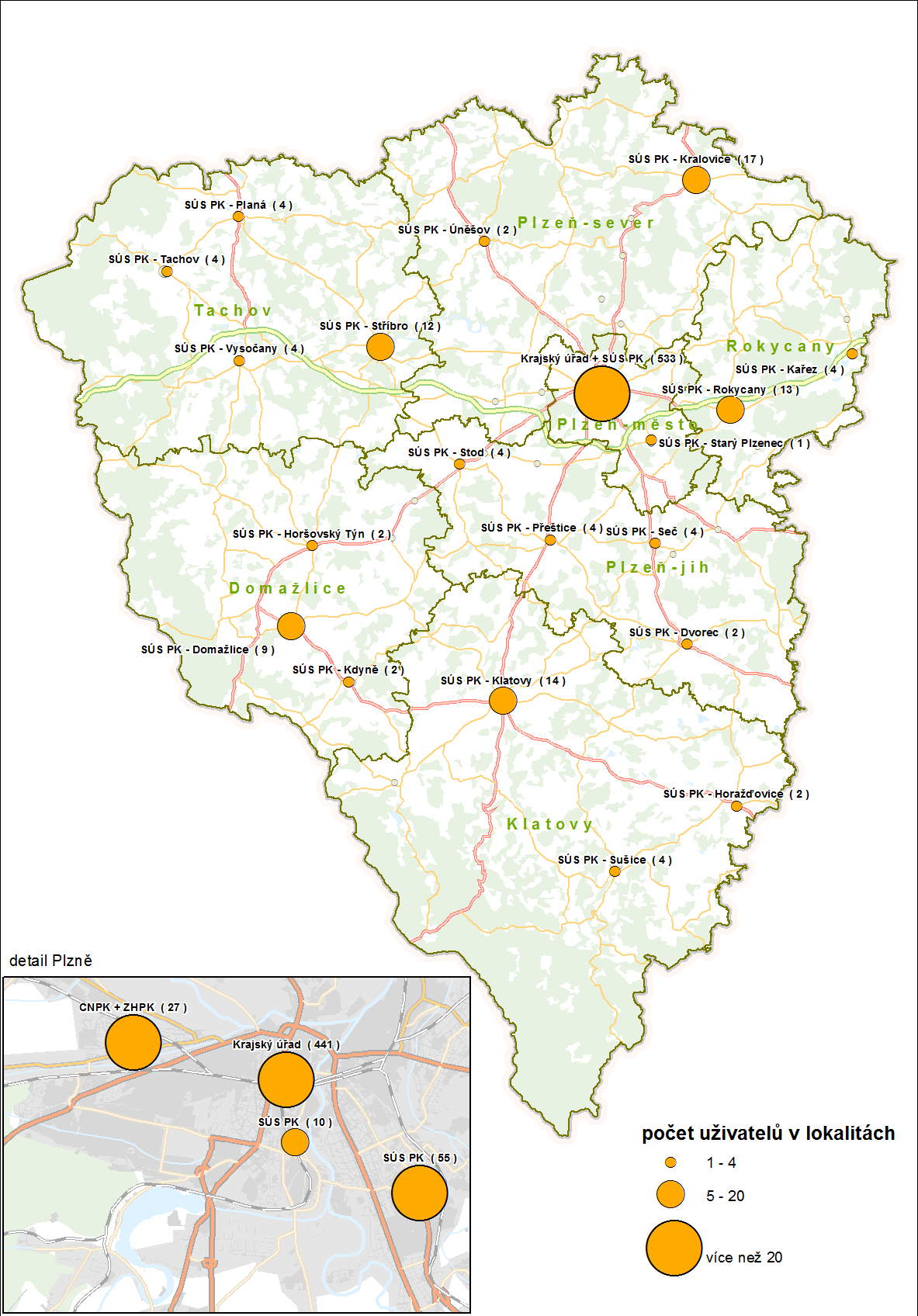 Obrázek 1 - Mapa rozmístění lokalit