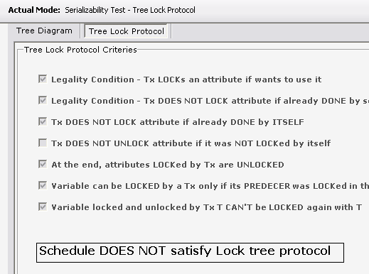 Obrázek 2.6: Test serializovatelnosti stromovým protokolem 2.5 Vytváření serializovatelného rozvrhu 2.5.1 Dvoufázový uzamykací protokol V sekci 2.4.2. jsme použili teorie v ní popsané k testování uspořádatelnosti, zde je aplikujeme na vytvoření serializovatelného rozvrhu.