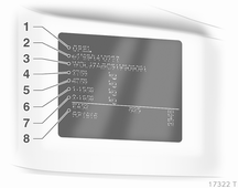 Technické údaje 203 Identifikační štítek Identifikační štítek je umístěný na rámu pravých předních dveří.