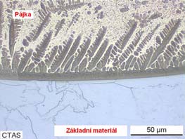 V rámci vývojových prací byly zkoumány výsledky na vzorcích spojovaných ve zkratovém a pulzním procesu, s použitím přídavných materiálů CuAl8 a CuSi3.