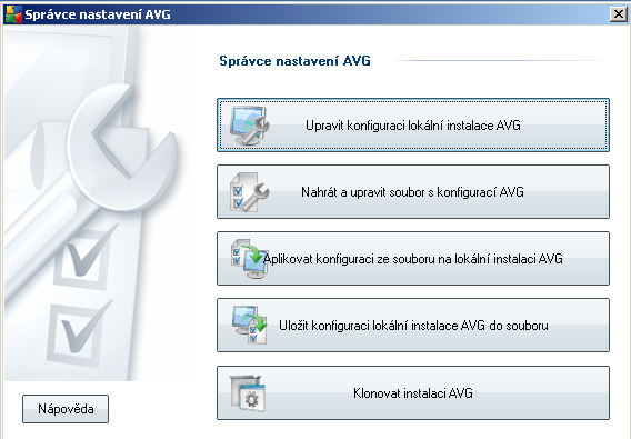 13. Správce nastavení AVG Správce nastavení AVG je nástroj určený zejména pro menší sítě.