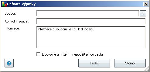 Kontrolní součet - uvádí unikátní "podpis" vybraného souboru - automaticky vygenerovaný řetězec znaků, který umožní jednoznačně odlišit zvolený soubor od všech ostatních.