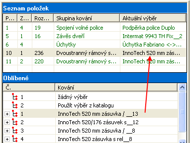 Tady se vybere stejný oblíbený výrobek jako pro položku 11. Např. InnoTech 520mm zásuvka_13.