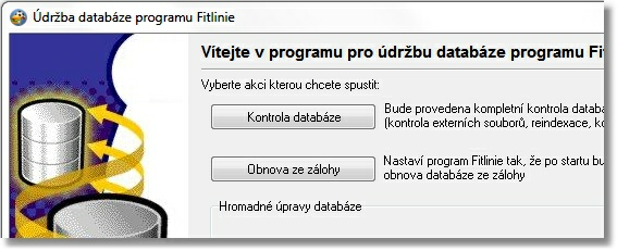 9 Instalační manuál programu Fitlinie Tento nástroj slouží mj. také k opravě poškozené databáze.