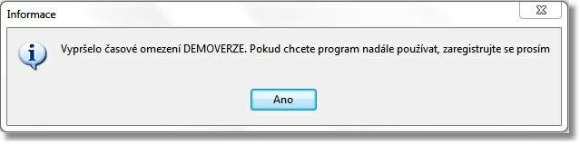 7 Instalační manuál programu Fitlinie Do této doby je nutné program buď zaregistrovat novými registračními kódy a nebo program odinstalovat.