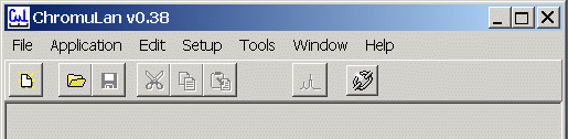 File - práce se soubory Application - výběr aplikace Edit - kopírování a vkládání Setup - nastavení Window - výběr okna Help - nápověda Dále máme k dispozici menu chromatogramu.