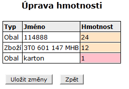 5b. Vložte bednu na paletu stiskněte ikonu vpravo na řádku s nakládanou paletou 5c.