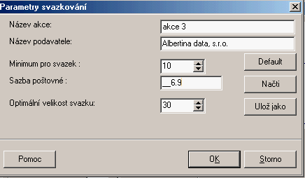 Obslužný program 42 Název akce Slouží k internímu odlišení zásilek, zadaný text se objeví v záhlaví souhrnného soupisu všech zásilek.