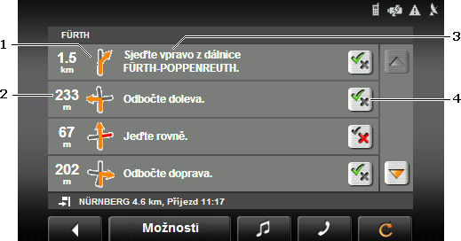 6.7.2 Stav GPS, uložit aktuální polohu V okně STAV GPS naleznete přehled dat, která navigační systém vypočítává z přijímaných signálů GPS. Stav GPS je dostupný přes volby mnoha oken.