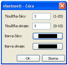 10 Vkládání a editace linky Linka je vedena na stránce přes drag & drop. Každý vybraný řádek má dva označovací body. U tenkých linek, jsou tyto body téměř neviditelné.