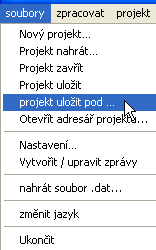 103 Uložení projektu po jiným jménem (jen CAN-TOUCH, online-schéma C.M.I.