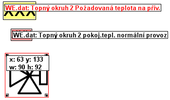 67 Zobrazení označení elementů Po zakliknutí grafického pole budou pomocí stisknutí a přidržení klávesy Shift zobrazeno označení