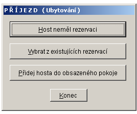 PŘÍJEZD Příjezd hosta Aktivujte Ikonu Příjezd nebo v Menu Klienti hosté volbu příjezd, nebo stiskněte klávesu F5 Vyuţijte moţnosti tisku očekávaných příjezdů (Ikona Tisk volba Očekávané příjezdy).