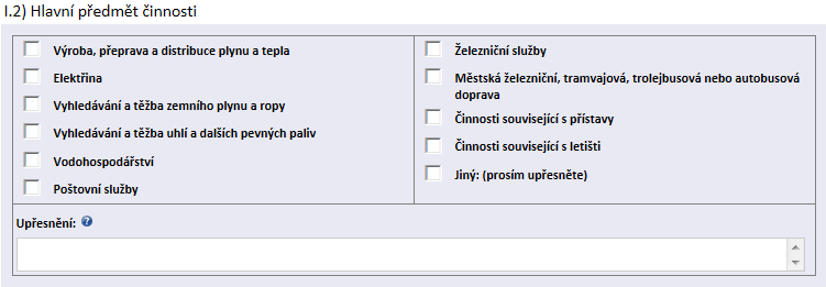 doručení žádostí o účast na jiné kontaktní místo než jaké uvedl v úvodní tabulce bodu I.