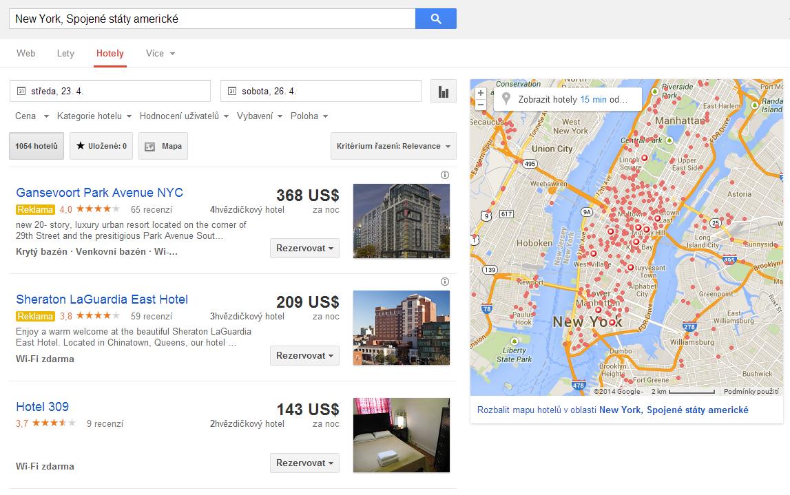 GOOGLE HOTEL FINDER (VYHLEDÁVAČ nebo OTA?