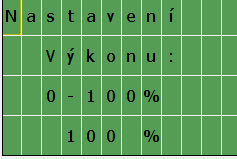 Obr. 24: Nastavení parametrů funkčního bloku zpožděné zapnutí/vypnutí a zobrazení výkonu na textovém displeji v procentech. Délka zpožděného zapnutí je nastavena na 0,5 s.