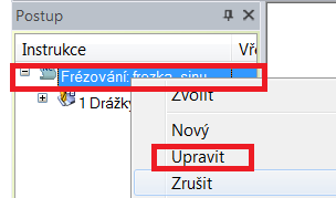 Nyní si ukážeme kde lze změnit bod výměny. 4.1.4 Změna bodu výměny Ke změně bodu výměny se dostaneme přes úvodní hlavičku postupu. PTM dáme upravit. V tabulce zadáme souřadnice.