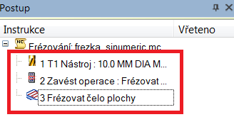 Projděte si alespoň první tři možnosti z MENU FRÉZOVÁNÍ a prohlídněte si tabulky, které se vám zobrazí Všimněte si, že k volbě geometrie dochází až po nastavení tabulek.