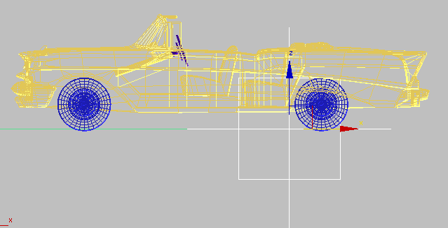 Pomocný objekt Point nalevo u zadní nápravy Zvolené umístění pomocného objektu Point nyní bude pivotem pro auto při natočení předních kol. 11.