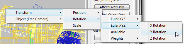 9. V dialogovém okně Parameter Wiring vyberte šipku směřující doprava, takže otáčení volantu řídí otáčení kamery. 10.