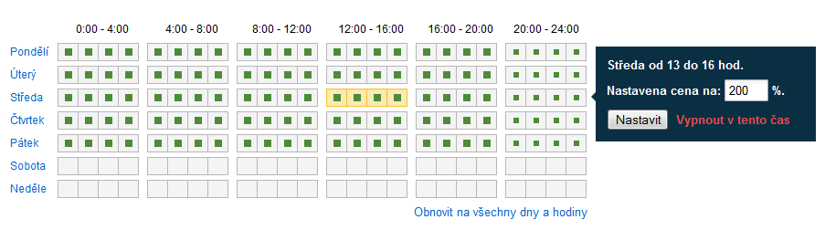 Pokročilé funkce Skliku Regionální cílení Klient může