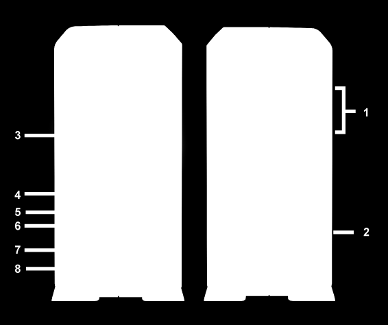 Stručný přehled zařízení Synology DiskStation Čís. Název Umístění Popis 1) Kontrolky LED Přední panel Kontrolka LED oznamuje stav interního disku a systému.