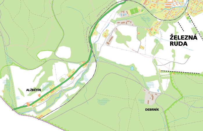 ZNALECKÝ POSUDEK č. 24-349-2014 o ceně pozemků v k.ú. Alžbětín (796077), Město Železná Ruda, okres Klatovy, kraj Plzeňský. Pozemky doposud zapsané v LV č. 338 parc.č. 4/63,52/141,52/142,52/143,52/237.