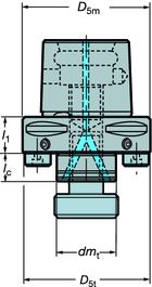 SYSTÉMY PRO UPÍNÁNÍ NÁSTROŮ Adaptér pro čelní a rohové frézy Coromant Capto - Adaptéry pro rotační nástroje S přívodem řezné kapaliny upínacím trnem A391.