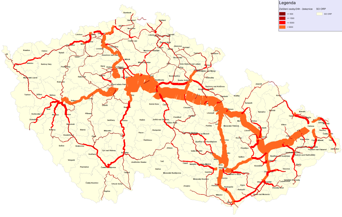 Dopravní sektorové strategie 2. fáze 6 Kartogramy V této kapitole je uveden vybraný kartogram dopravního zatížení stávajícího stavu k roku 2010, generovaný zpracovaným strategickým modelem.