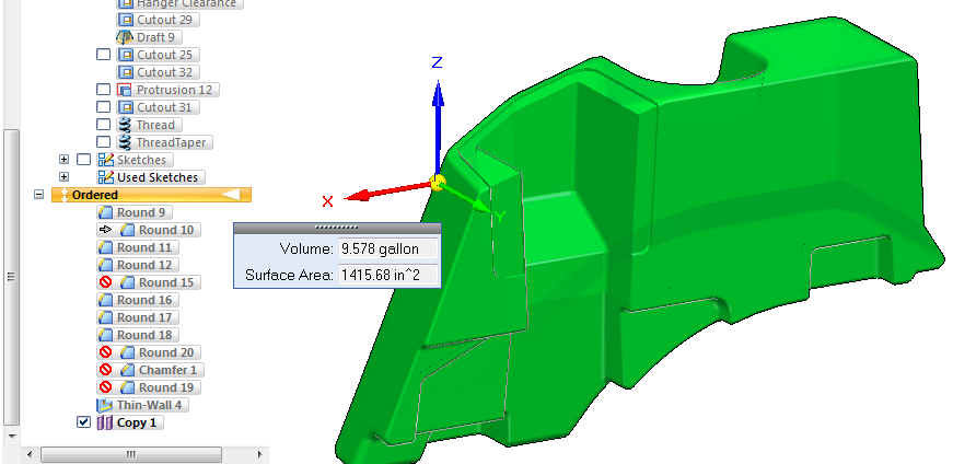 Vylepšené 3D měření Při nastavení filtru na objemová tělesa je možné vypočítat objem