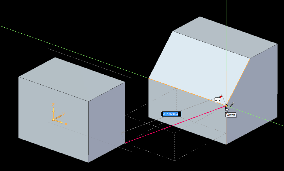 3D Skica V příkazech 3D Skici můžete vybrat klíčový bod pro umístění, nebo promítnutí do skicovací roviny pomocí funkce Promítnout klíčový bod.