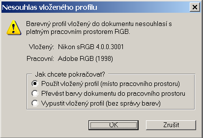 Nastavení Nejprve je třeba si nastavit globální parametry pro práci s profily Úpravy/Nastavení barev. Tj. určit si barevný prostor, ve kterém se budou nejvíce provádět úpravy.