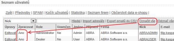 Postup: Přihlásíte se pod administrátorským účtem. Klikněte na Správu webu. Klikněte na Import adresáře. 7.