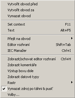 9.GRAFICKÉ EDITORY 2. Otevře se dialog Editor boxu. 3. Vybrat požadovanou skupinu POU. Skupiny jsou řazeny podle charakteru vykonávané funkce. 4. V seznamu vybrat žádanou POU. 5.