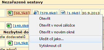 11.1.1 Zobrazení a tisk sestav Tiskovou sestavu zobrazíte z tabulky Seznam dostupných souborů se sestavami klepnutím na název souboru (např. klepnutím na soubor DODZDR_A.