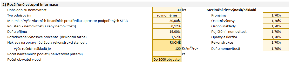 C.3 Ekonomický model C.3.1 Popis modelu V rámci ekonomické analýzy architektonických návrhů byl vytvořen dynamický model SeniorCalc 2015_3.