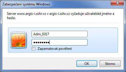 5. PŘIHLÁŠENÍ RESORTNÍHO SPRÁVCE ÚČTŮ Spuštění prohlížeče MSIE. Vepsání cesty k aplikačnímu serveru do adresního řádku MSIE. Vyplnění přihlašovacích údajů uživatelské jméno a heslo.