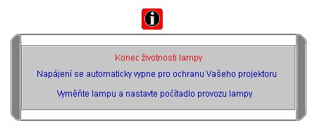 informace o ekonomickém režimu - viz "Ekonomický režim (Vypnuto)" na straně 35. Provozní doba lampy v ekonomickém režimu se počítá jako 2/3 provozní doby v normálním režimu.