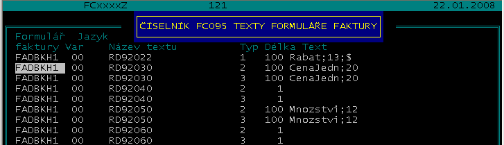 4 A FADZKH2U \UOKROOT\FUSOUB\FUPDF\ Uživatelská - neuhrazené 4 N FADZKH4U \UOKROOT\FUSOUB\FUPDF\ Uživatelská Hlavička zdanitelných plnění Údaj číselníku Význam - hodnota Poznámka Název textu