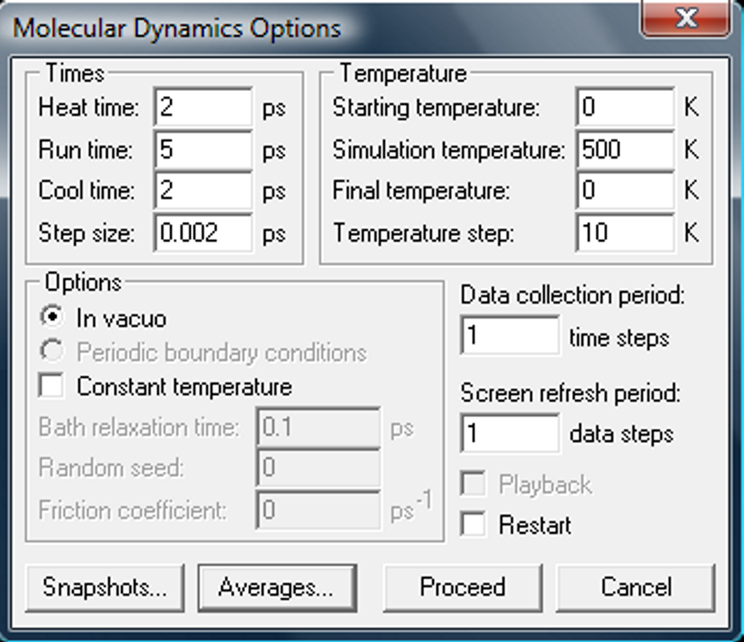 4. Vyberte a pojmenujte strukturní parametry, které chcete monitorovat během simulace (Select Name Selection). Určitě vyselektujte a pojmenujte (např.