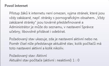 Záložky akčních tlačítek Akční tlačítka Nápověda pro učitele Náhledy na žákovské počítače Zarovnání zapnutých žákovských počítačů. Zároveň přizpůsobí jejich velikosti oknu Správce učebny.