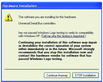 Potíže v operačním systému Windows XP V systému Windows XP se při instalaci jiných aplikací než Creative zobrazí chyba instalace hardwaru.