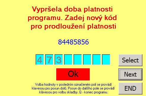 Zm na ísla se provádí klávesou pro posun dol a posun do dal ího pole klávesou pro výb r skladby. Zbývající dny platnosti jsou zobrazovány v levém horním rohu p ehráva e. 4.