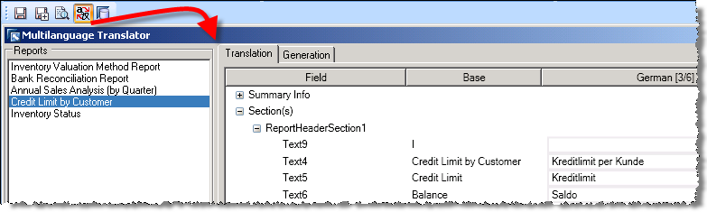 2.8 Crystal Reports - Multi-database/ Multi-language Použití tabulek z různých databázových připojení ve výkazu spustí multi-database funkcionality v SAP Business One Multi-database podpora pro