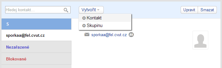 8. Use case 3 Přidání a úprava kontaktu Použitá metoda: Kognitivní průchod Výchozí stav: Uživatel je přihlášen a nachází se v záložce Doručené.