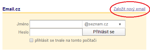 4. Přehled případů užití 4.1 Registrace nové emailové adresy Registrace nové emailové adresy je základní prvek používání emailu.