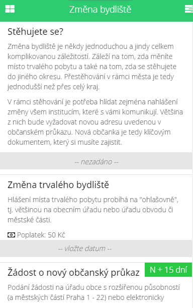 Rozvojové oblasti Můj úřad Základní kroky Poté co si zvolíte životní situaci, která Vás zajímá, zobrazí se Vám