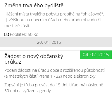 Rozvojové oblasti Můj úřad Kromě základního popisu zobrazujeme výši poplatku za úřední