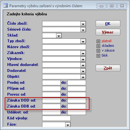 Logistika 7 25 Logistika Nová pole na kartě zařízení Na kartě zařízení jsou dvě nová pole - ZARUKA DODAVATEL, ZARUKA ODBERATEL, v případě zapnutí automatického režimu bude pole Z DOD doplňovat