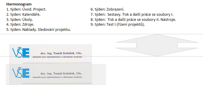 Kapitola 3: Karta Vložení 36 V našem případě chceme vložit místo v poznámkovém bloku Sladká v oddílu Školení na stránce Project mezi tabulku a naskenovanou vizitku ve výši asi 1 cm pro nadpis